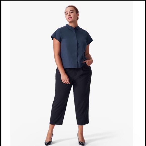 Universal Standard Tops - NEW Universal Standard Aster Button Navy Top